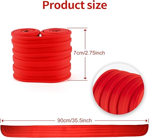 Miniatura 8 de SINGARO Protector de parachoques trasero de automóvil, 35.5 x 2.75 pulgadas, accesorios universales de goma antiarañazos para el maletero (borde