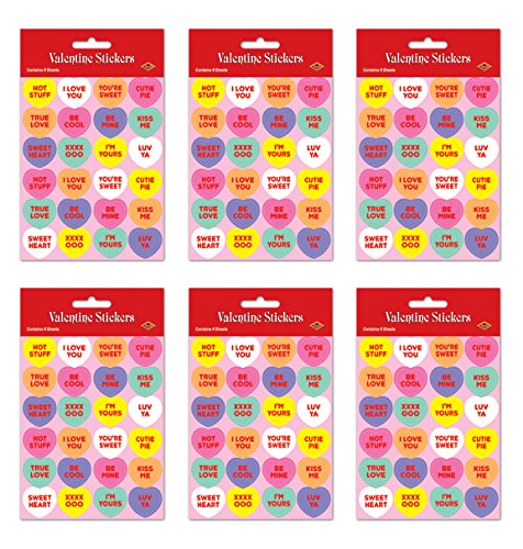 Autocollants en cœur Beistle S74005AZ6 stickers scrapbooking et loisirs créatifs enfants