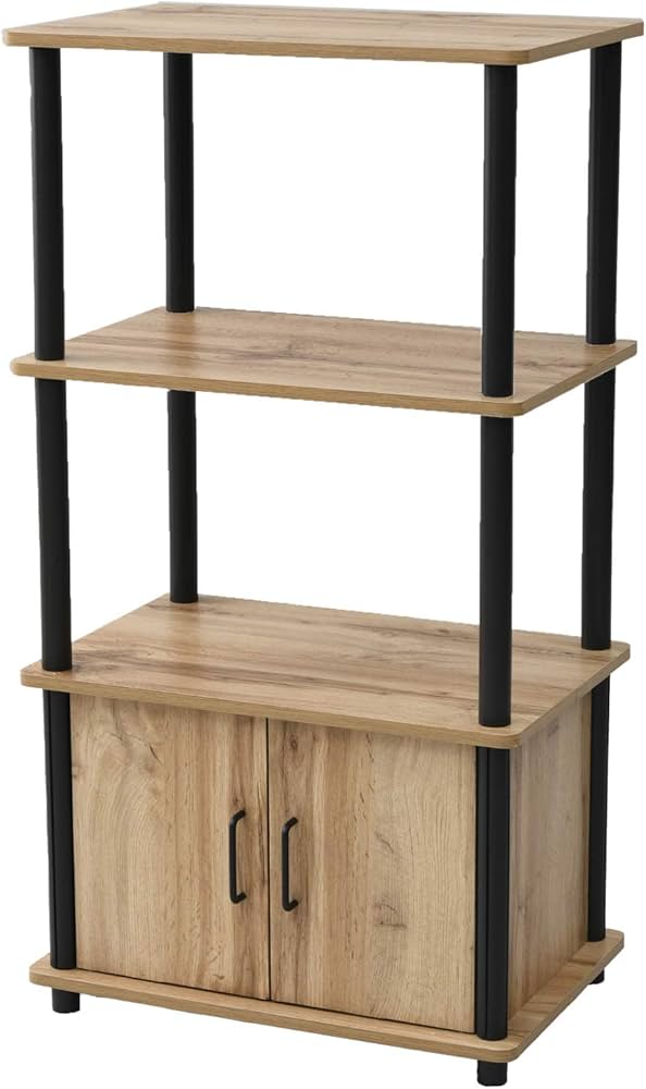 Amazon｜山善(YAMAZEN) ラック 幅60 扉付き 4段 YGKT-3(OAK4BK) オーク