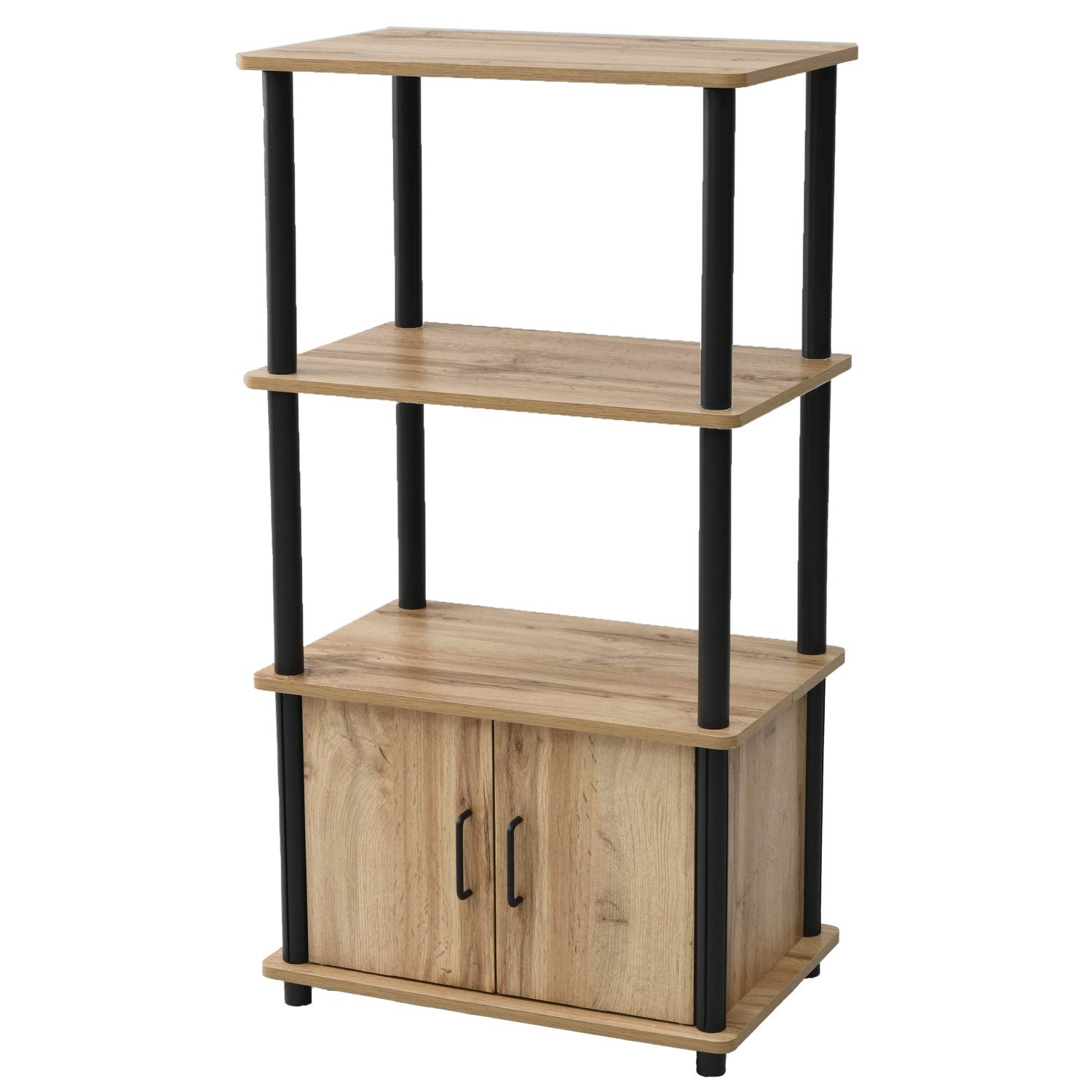 Amazon｜山善(YAMAZEN) ラック 幅60 扉付き 4段 YGKT-3(OAK4BK) オーク