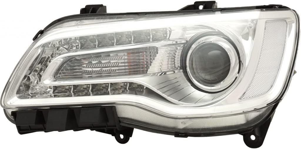For Chrysler 300 2018 19 20 21 22 2023 Headlight Assembly Driver and Passenger Side | Pair | Chrome Bezel | Projector | Code LMC/MFP | Replacement For CH2502322, CH2503322 | 68402947AA, 68402946AA