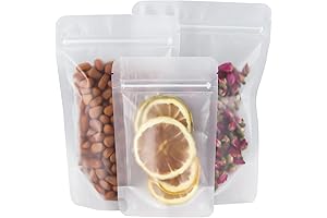 100 Resealable Bags, 3.9" x 5.9" Matte Stand Up Food Bags