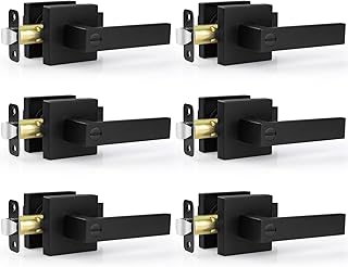 Estmoon 6 Pack Matte Black Door Handle, Keyle...,