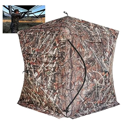 Rodanny Hunting Blind, 270 Degree See-Through Ground Blind 2-3 Person, Pop-Up & Portable Durable Hunting Blind with Carry Bag, for Deer & Turkey Hunting