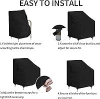 Vista 7 de Easy-Going Funda para Silla de Respaldo Alto para Exteriores Resistente a Rayos UV Funda para Silla de Patio Impermeable Funda para Muebles