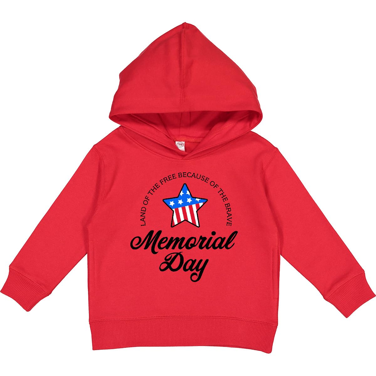 inktastic Memorial Day- Land Of the Free Because Of the Brave Toddler Hoodie 5-6 Red 42138