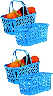 PRETYZOOM 4 Pçs Mini Cesta De Plástico Cestas De Armazenamento De Brinquedos Cesta De Compras Ternos Cesta De Compras Para Crianças Cestas De Brinquedos Recipiente De Plástico Cesta De