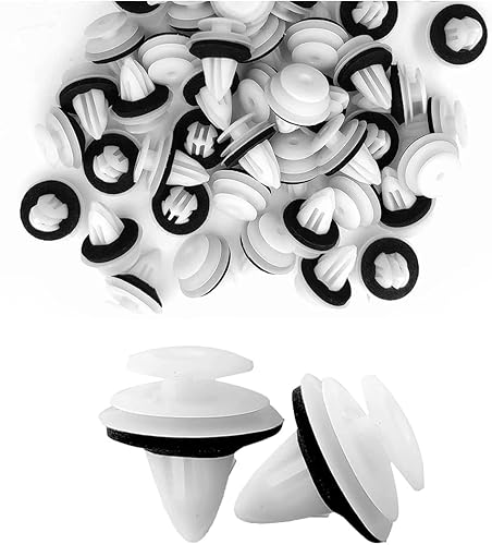 BESULEN Juego de 50 clips de montaje para automóvil, universal para panel de puerta, parachoques y moldura de plástico, soporte de montaje delantero