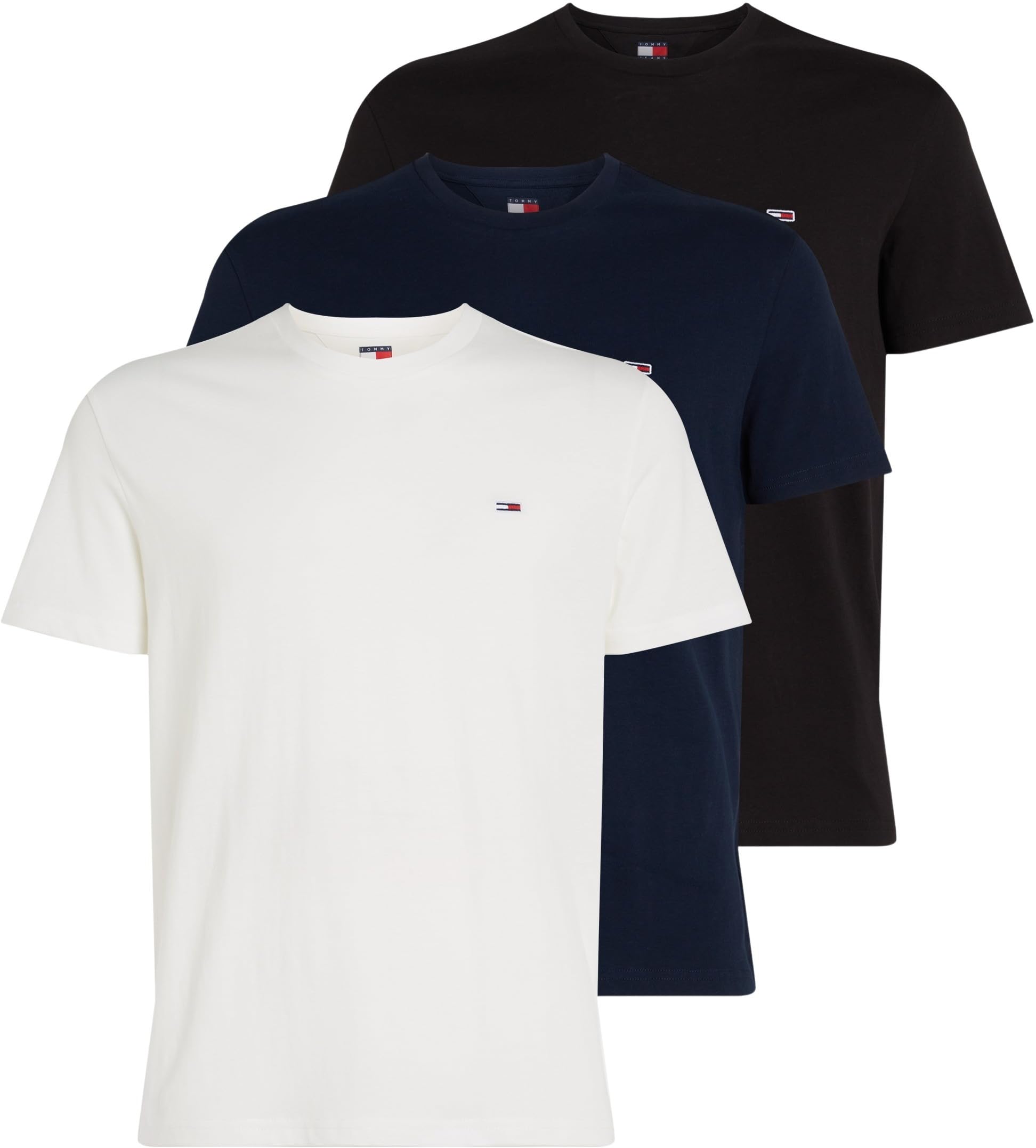 Tommy Jeans Herren 3er Pack T-Shirts Kurzarm aus Baumwolle