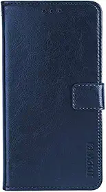 Capa compatível com Motorola Moto One Vision, capa carteira de couro com compartimento para cartão, suporte e fecho magnético, capa para Motorola Moto One Vision