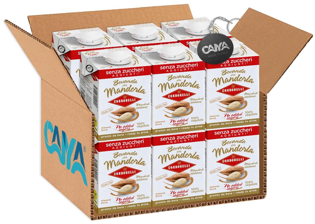 Bevanda alla Mandorla con Mandorle Italiane condorelli, Senza Zuccheri Aggiunti, 500ml (NOVITA') [CAlYA® BOX da 12 Confezioni]