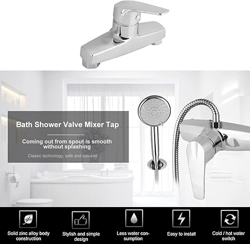 Miniatura 5 de Mezclador de ducha, mezclador de ducha de una sola palanca, mezclador de una sola palanca para baño, bañera de zinc, mezclador de una sola palanca