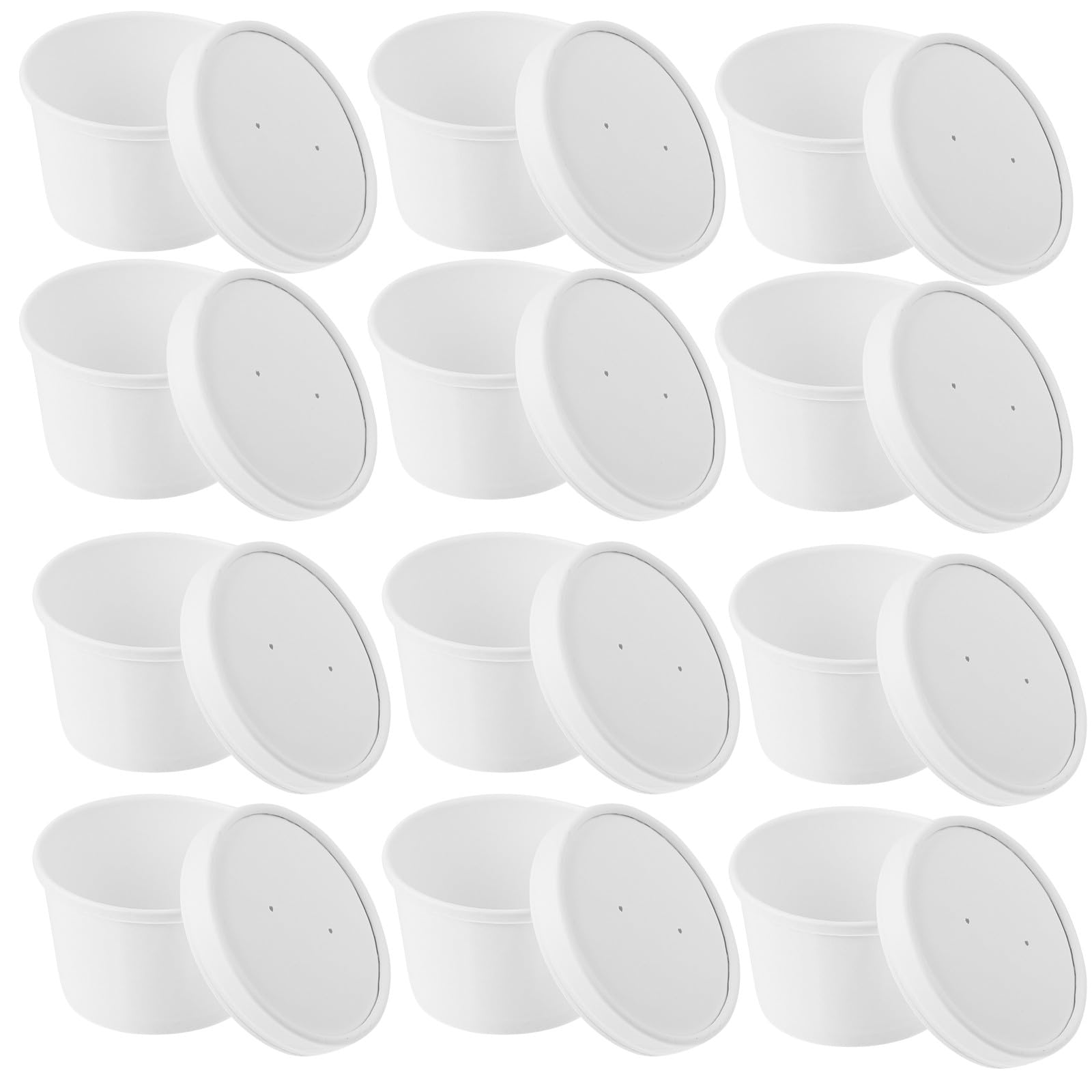Alipis 25 Set Bicchieri di Carta Alimentare da 8 Oz con Coperchio per Gelato e Dessert Adatti per Ristorazione e Caffetterie Materiali Sicuri per Alimenti Uso Pratico per Spuntini e