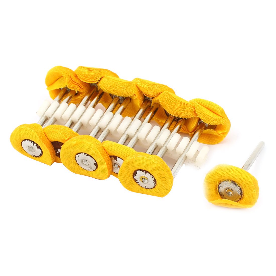 Aexit 10 Pcs Abrasive Mounted Points 1/8inch Shank 0.9inch Fabric Buffing Wheel Brush for Grinding Mounted Points Rotary Tool