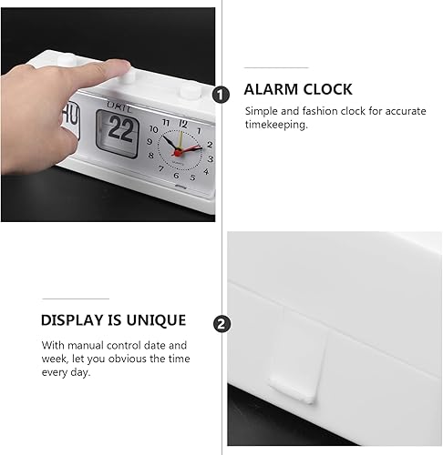 Miniatura 2 de Reloj despertador, reloj despertador con calendario digital, reloj despertador pantalla grande, reloj digital eléctrico, fecha, día y segundo, pilas