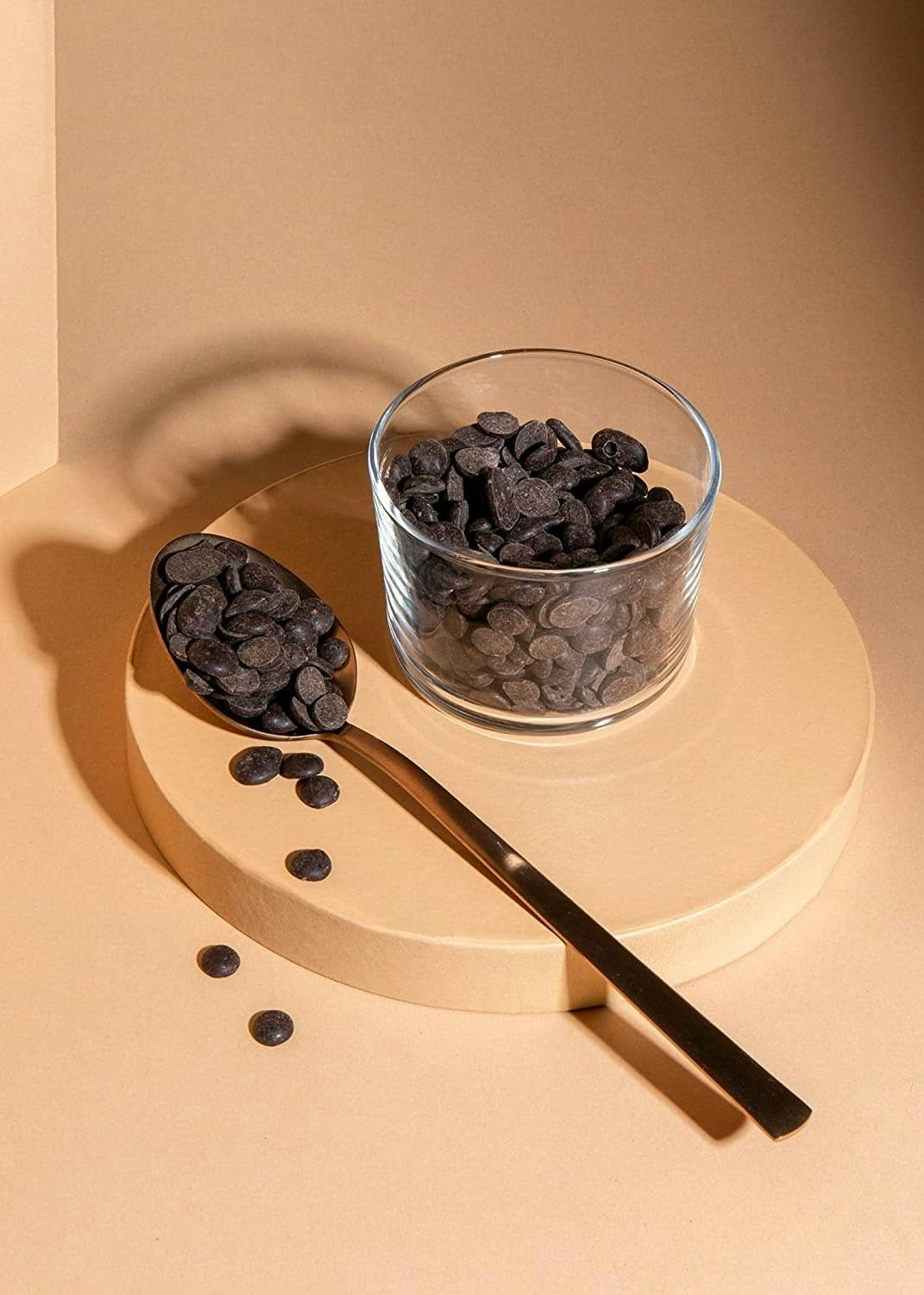 KoRo - Pépites de chocolat noir sans sucre 1 kg - Chocolat de couverture, 72% de cacao