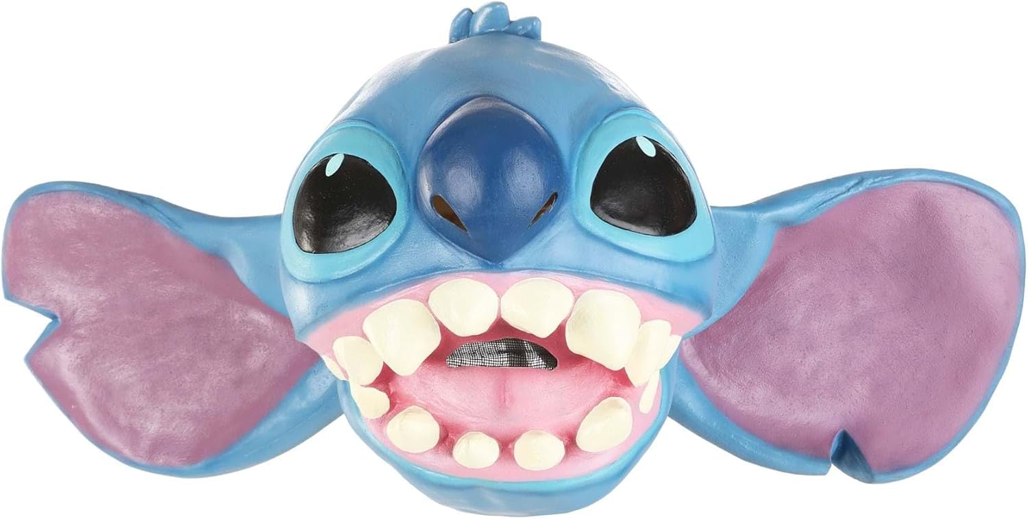 Fun Costumes Adult Stitch Deluxe Mask - Full Head Molded Latex Mask with Foam Padding, Officially Licensed