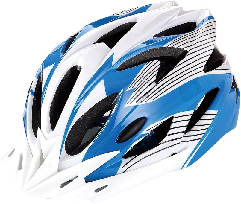 Adult Mountain Bike Helmets with 18 Windy Holes Lightweight Crash One Size Adjustable Helmet for Sales Online Blue/white