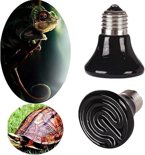 Miniatura 6 de Paquete de 2 bombillas de 25 vatios y 110 V para lámpara de calor para reptiles, base E26/E27, emisor de calor de cerámica infrarroja para mascotas,