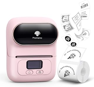 Criador de etiquetas portátil Phomemo M110, compatível com iOS, Android Bluetooth, rotulador térmico, adequado para etiquetas, roupas, etiquetas de joias, escritório, rosa