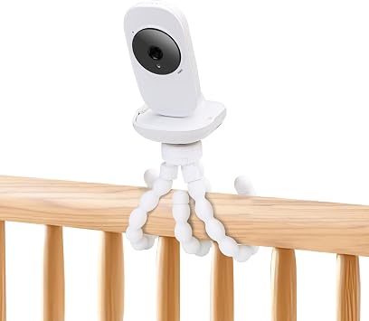 Flexible Baby Monitor Mount Compatible with VTech VM819, No Drilling Baby Camera Mount for Crib Without Wall Damage White