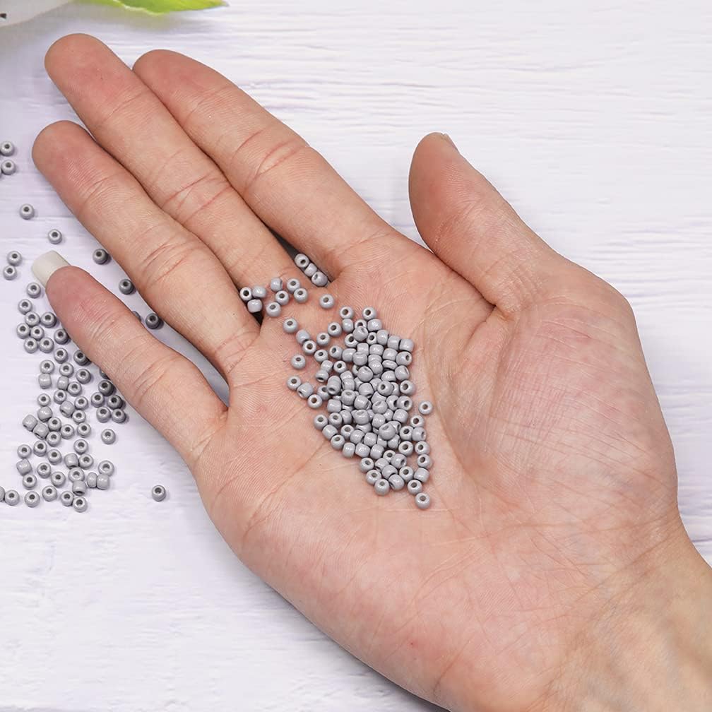 Tibaoffy Size 8/0 Crafts Glass Seed Beads 3mm Gray Beads for Jewelry Making (Total About 100gm About 3600pcs) - Image 4