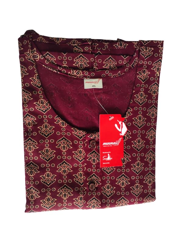 Image of MENMAII Women's [L-4XL] Full Open /Front Buttoned [a Kind of Adaptive Clothing] Multipurpose Nighty for Maternity /Pregnancy /Elderly /Patient /Feeding /Hospital Purpose Nighty Calf Length
