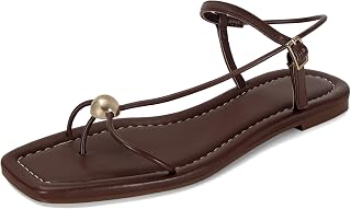 Strappy Flat Sandals for Women Comfortable Dressy Summer Beach Thong Sandals Flip Flop Slide Sandal