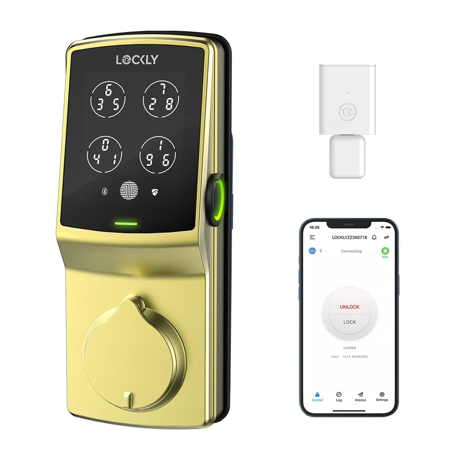 Lockly Secure Pro Wi-Fi Smart Door Lock, Keyless Entry with PIN Genie® Digital Keypad, 3D Biometric Fingerprint Sensor Front Door Lock Deadbolt, Voice Control & Auto Lock - Deadbolt Edition