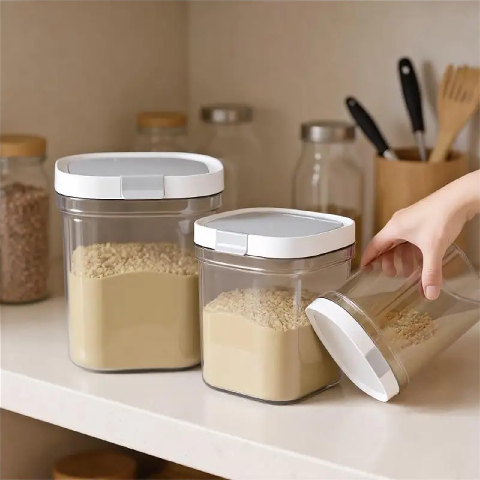 Contenitore ermetico for latte in polvere for conservazione del for in per Cibi, Farina, Cereali