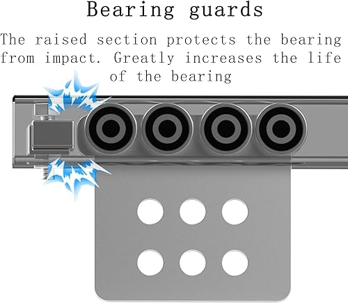 Miniatura 16 de Rodillos de 2 carros de rueda. Montaje de carro de rodamientos. La parte superior del carro tiene espacio para tornillos de ajuste, lo que permite