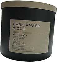 Vista 2 de Bath & Body Works, White Barn - Vela de 3 mechas con aceites esenciales, 14.5 onzas, aromas de primavera 2022 (ámbar oscuro y buey)