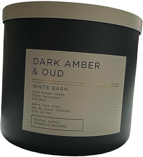Miniatura 3 de Bath & Body Works, White Barn - Vela de 3 mechas con aceites esenciales, 14.5 onzas, aromas de primavera 2022 (ámbar oscuro y buey)