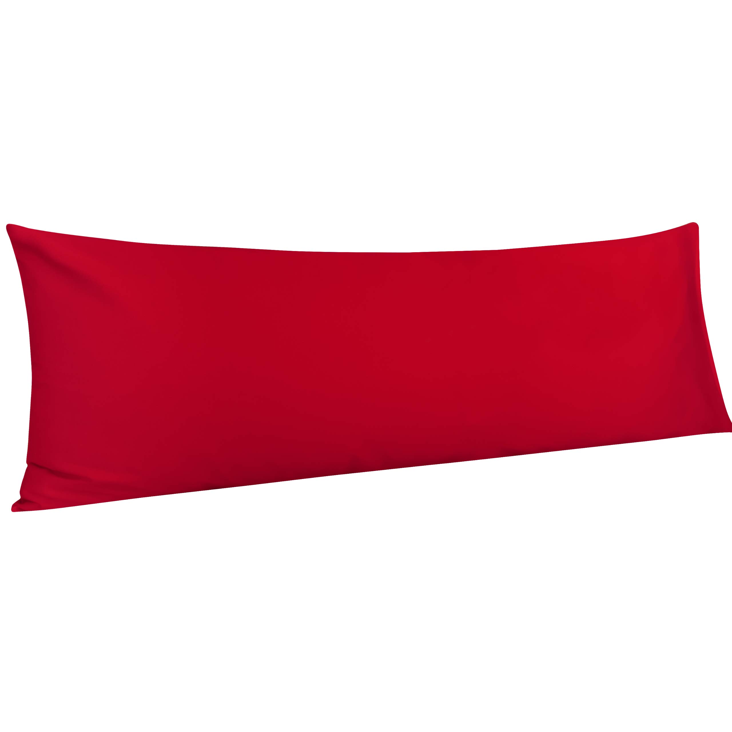 NTBAY Egyptian Cotton Body Pillowcase - 500 Thread Count Cotton Body Pillow Cover - Soft and Breathable Envelope Closure Body Pillowcase for Adults, 20x54 Inches, Red — image 1