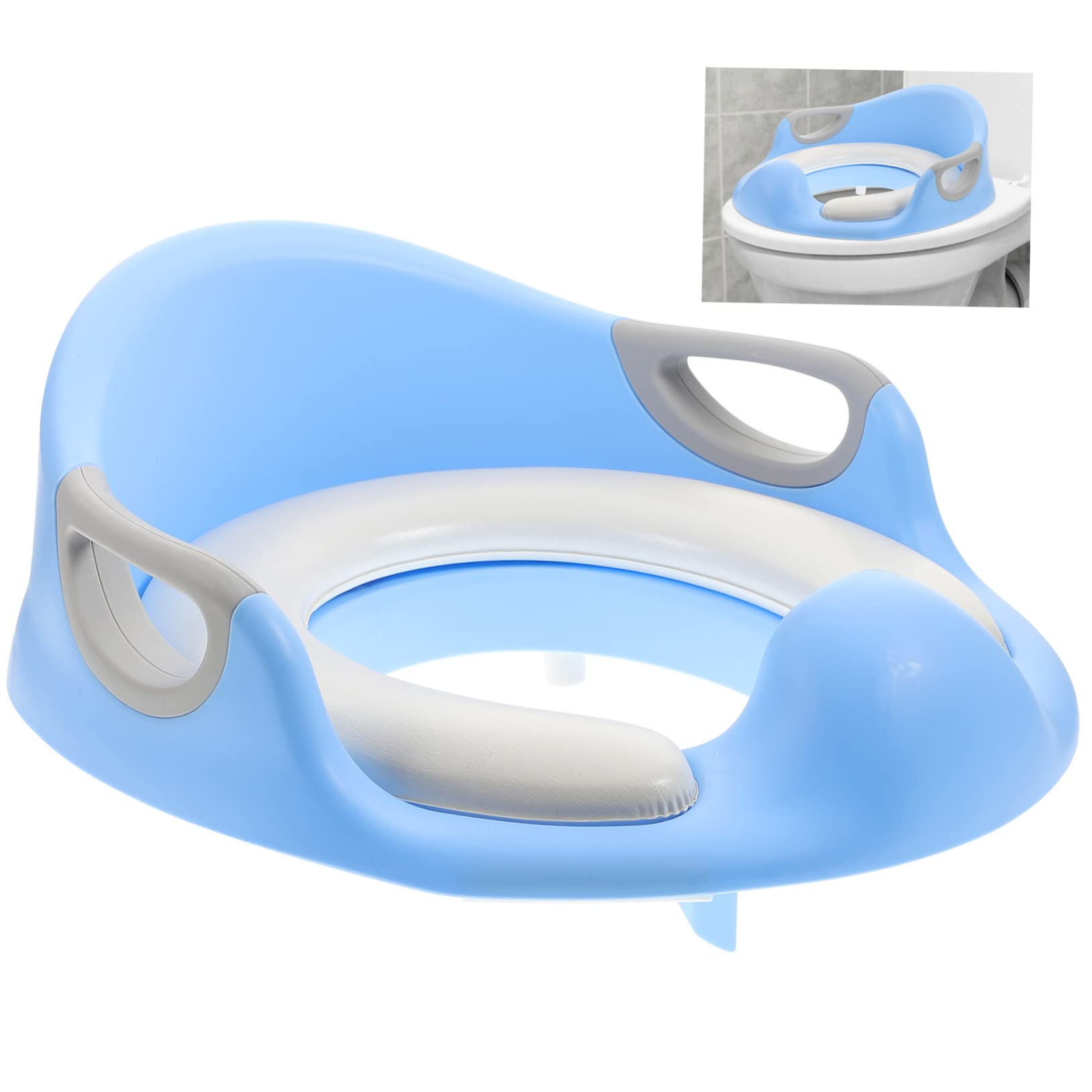 VANZACK Riduttore Sedile per Antiscivolo Wc Maniglie e Bambini Grandi in Pu Comodo Addestramento al Vasino, Adatto per Bagno e Toilette Bambino