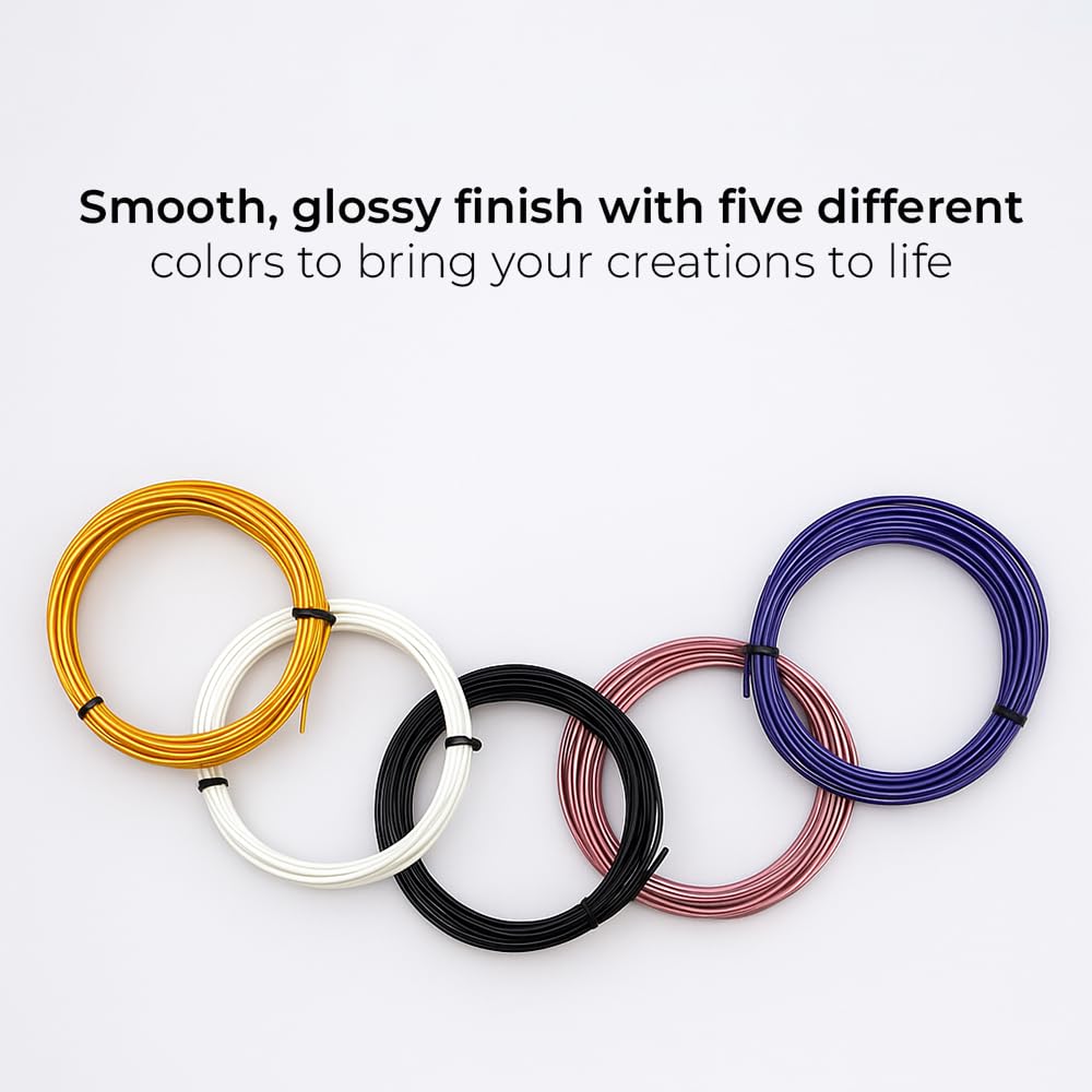 NFIL3D 5pcs Pla Silk Multicolor Filament of 3D Pen 5Meter Each | 3D Pen Refill | Compatible with All 3D Pens Filament | 1.75mm | (Set of 5Pcs)