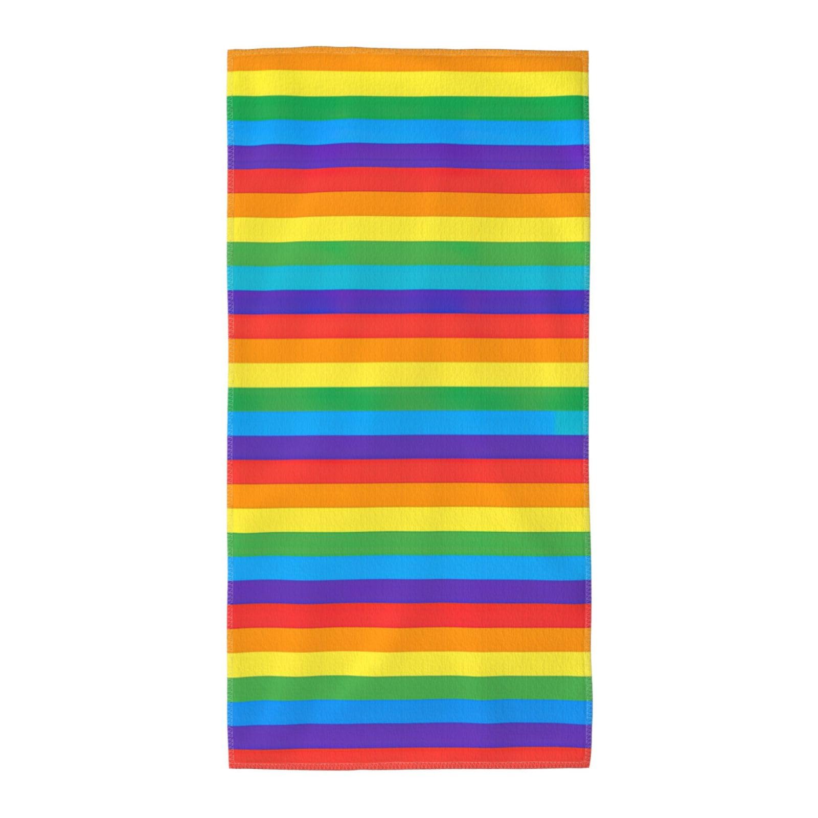 JBJGKHLP Rainbow Pattern Print Adults Extra Long Beach Towel Soft Absorbent Quick-Dry Gym Swimming Running Yoga