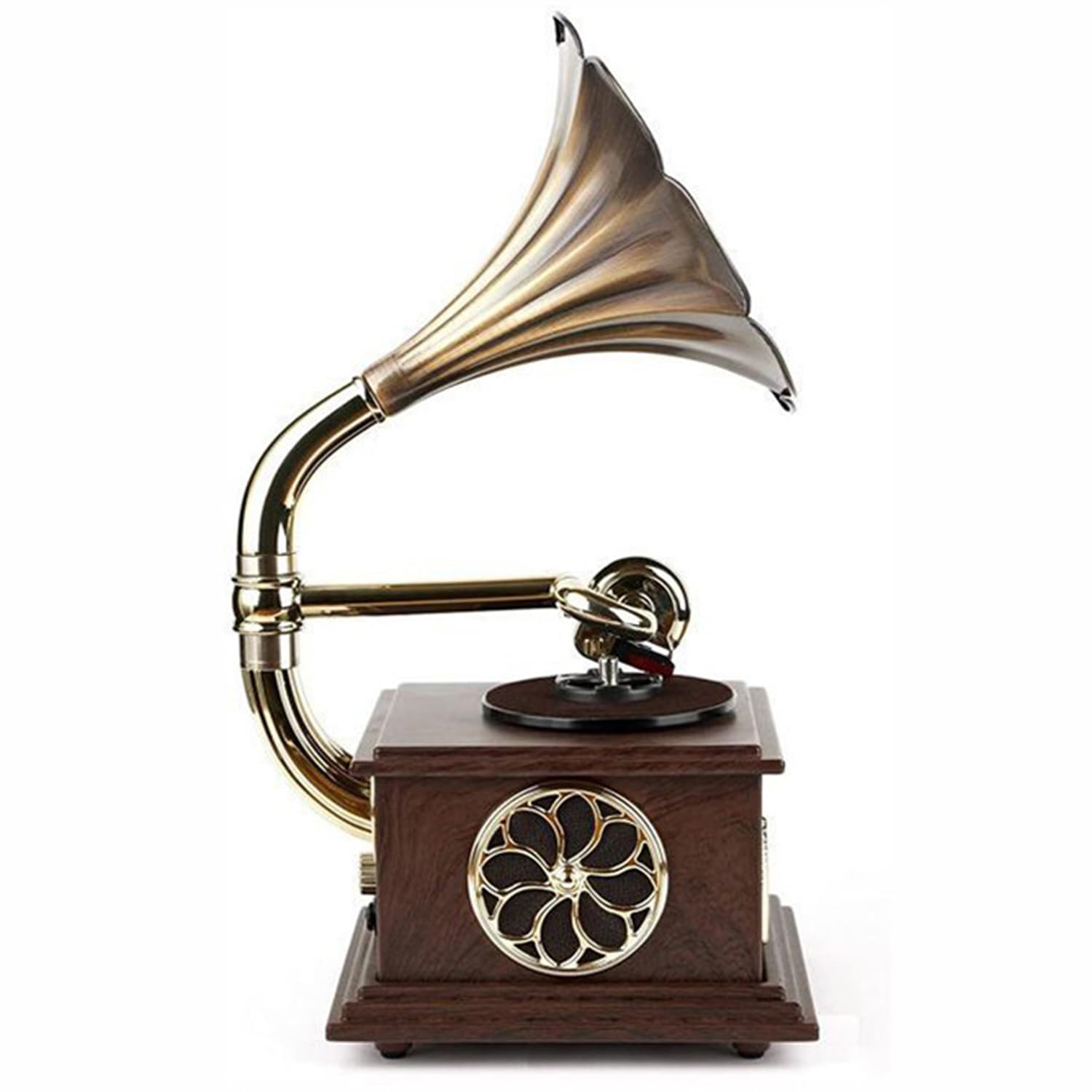 Mini Giradischi Grammofono Retrò, Giradischi In Vinile Wireless, Bluetooth 4.2/ingresso Audio Esterno/lettura E Riproduzione USB, Velocità 33/45 Regolabile,per L'arredamento Della Casa E Del Soggiorno