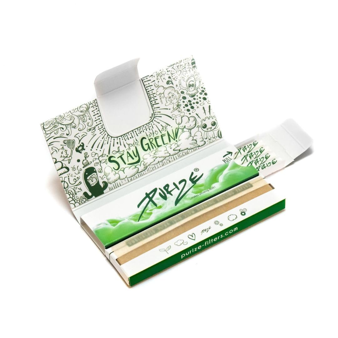 Purize Kingsize Rolling Papers and Extra Slim Ceramic Carbon Tips