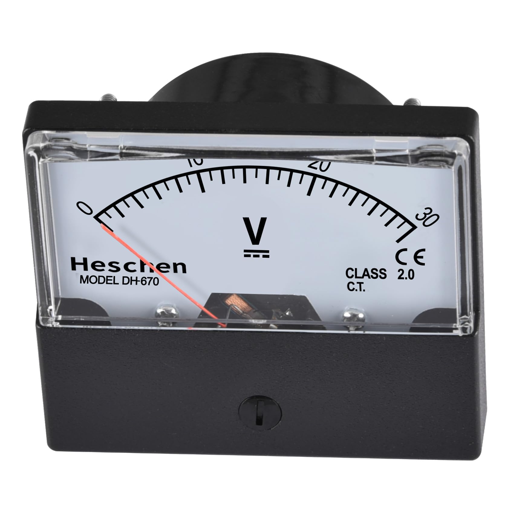 Heschen Woltomierz prostokątny, panel analogowy, miernik napięcia, 670, styl DC 0-30 V, klasa 2.0