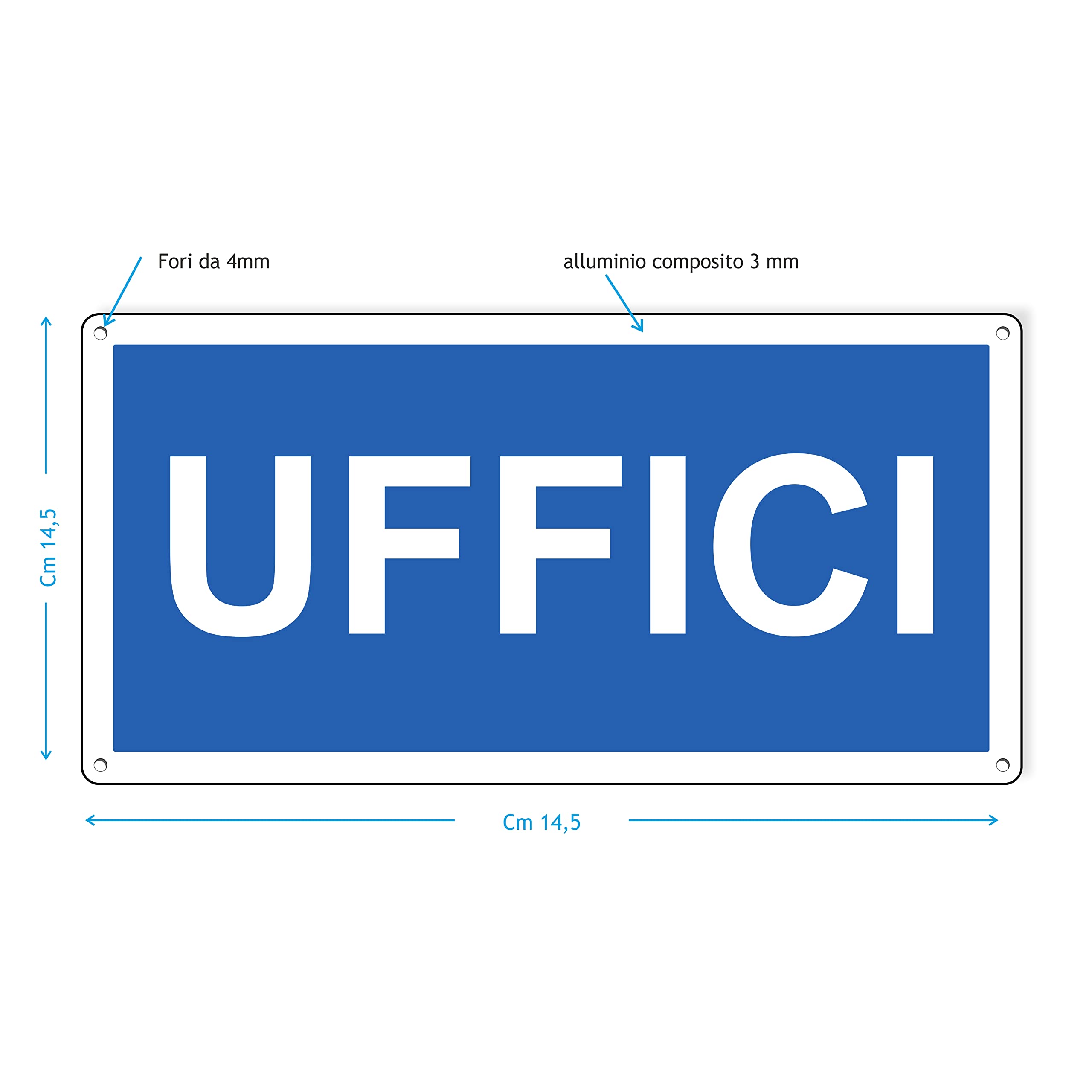Cartello INGRESSO In Alluminio - 29x14.5cm Per Esterno/Interno, Spessore 3mm, Made In Italy - Foto 5