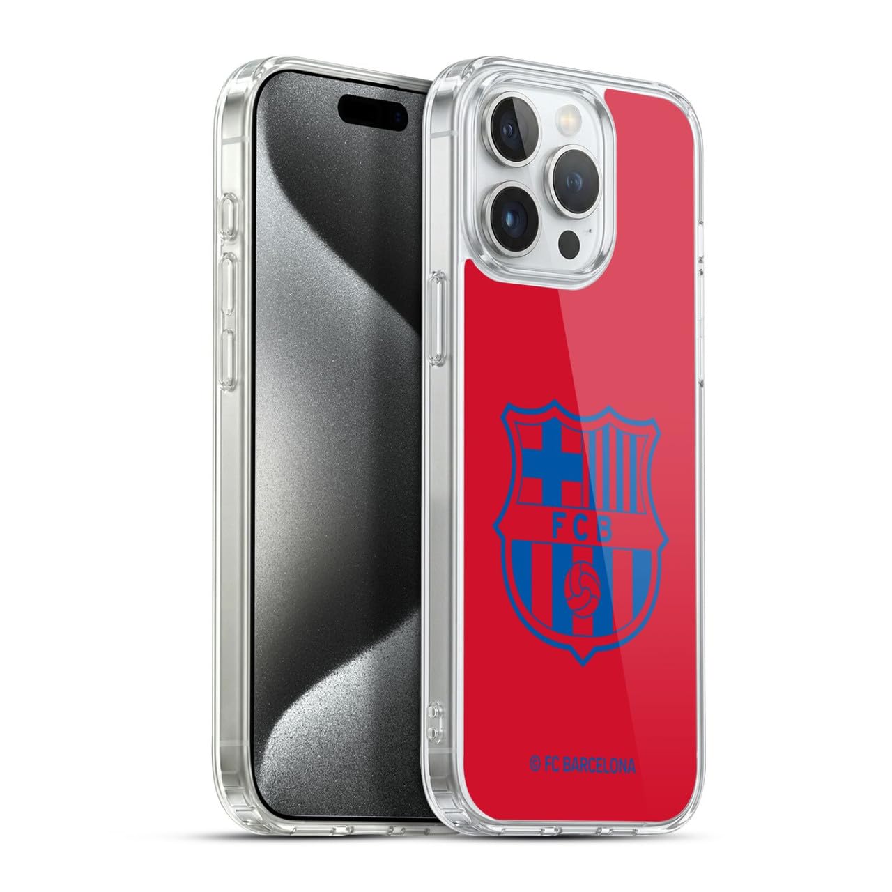 Head Case Designs Officially Licensed FC Barcelona Red Crest Patterns Gel Case [Military Grade Protection] Compatible with Apple iPhone 15 Pro Max and