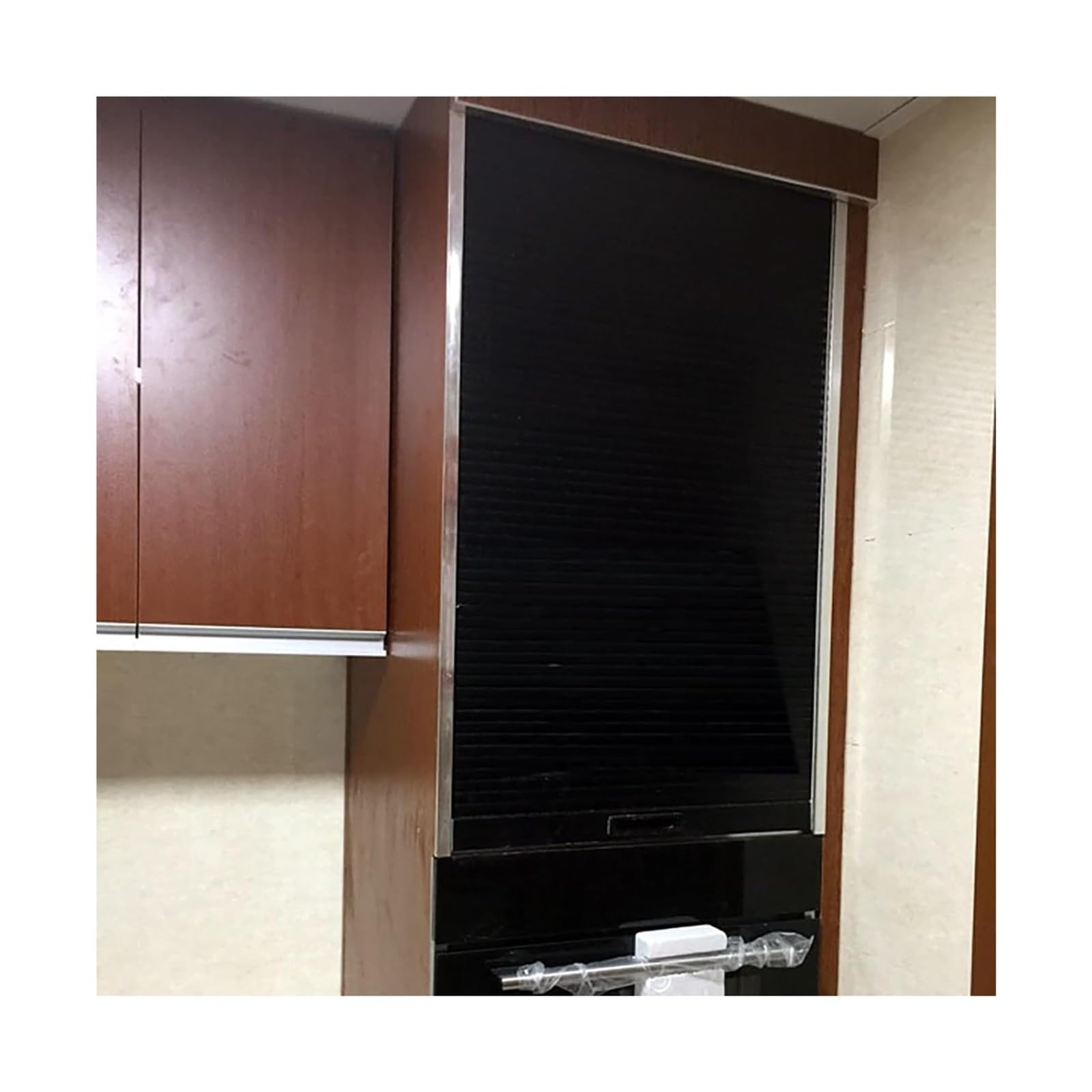 Foelanne One Color Accordion Folding Door Kit, Accordion Tambour Door Kit With Track And Hand Pull, Abs, 60X(50-120) Cm(60X50cm)