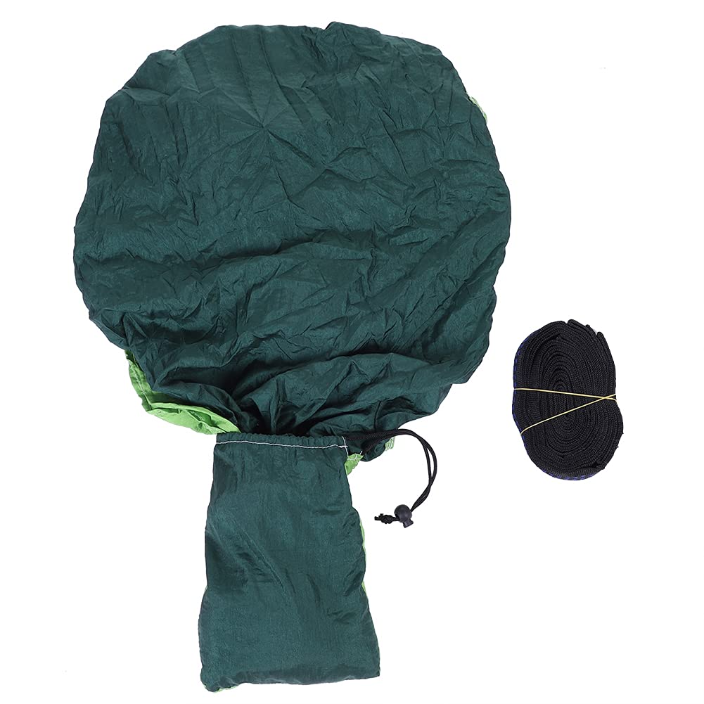 Jerliflyer Hammock, Portable Hammocks Easy Fixing Outdoor Hanging Bed Camping Travel Hammock Sleeping Swing Strong Loading Capacity Bed for Breach, Yard (Green+Dark Green)