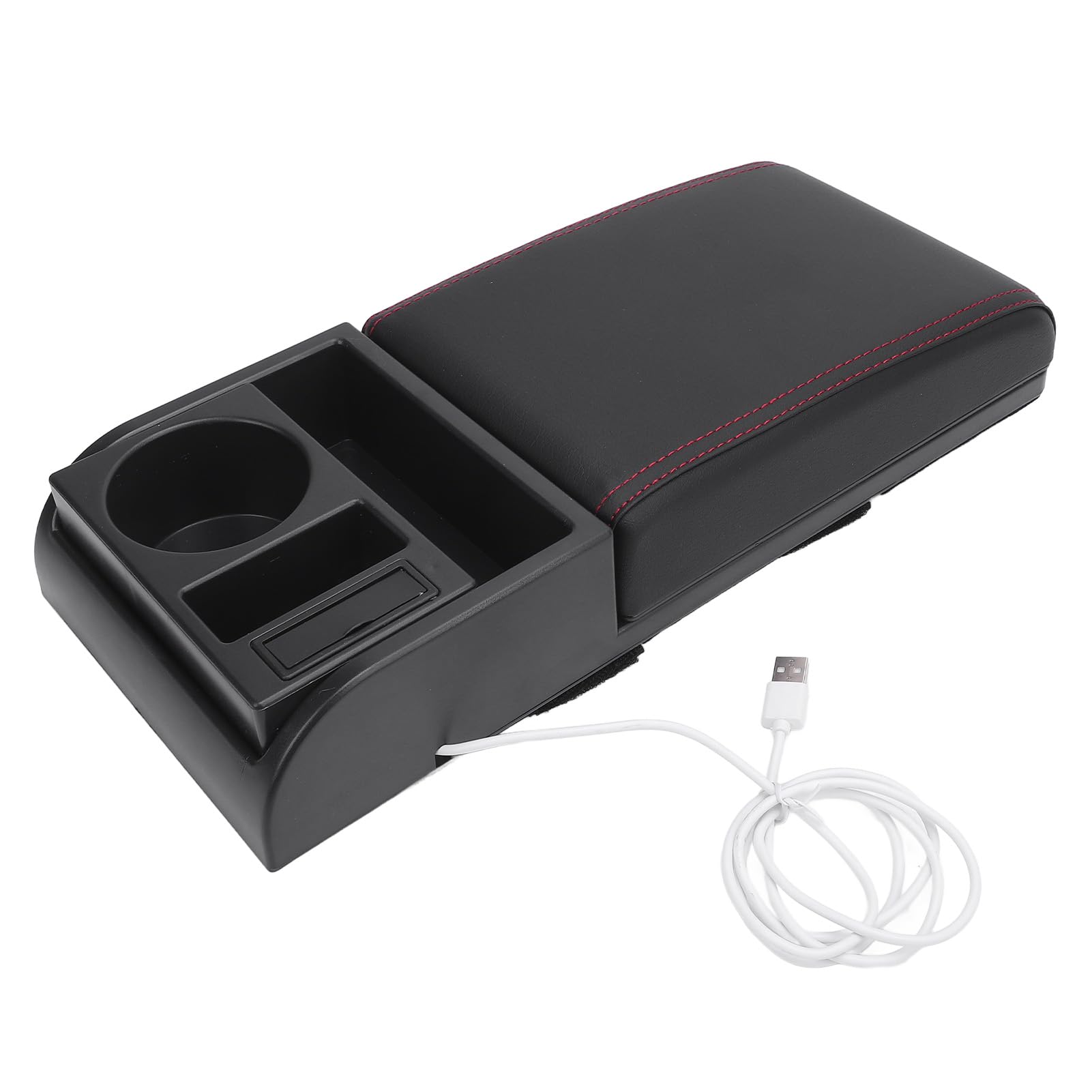 Funda para Consola Central, Funda de Protección Integral para Coche, Cojín para Reposabrazos de Coche Fácil de Limpiar con Bolsa de Almacenamiento con Portavasos USB, Ideal para la Mayoría