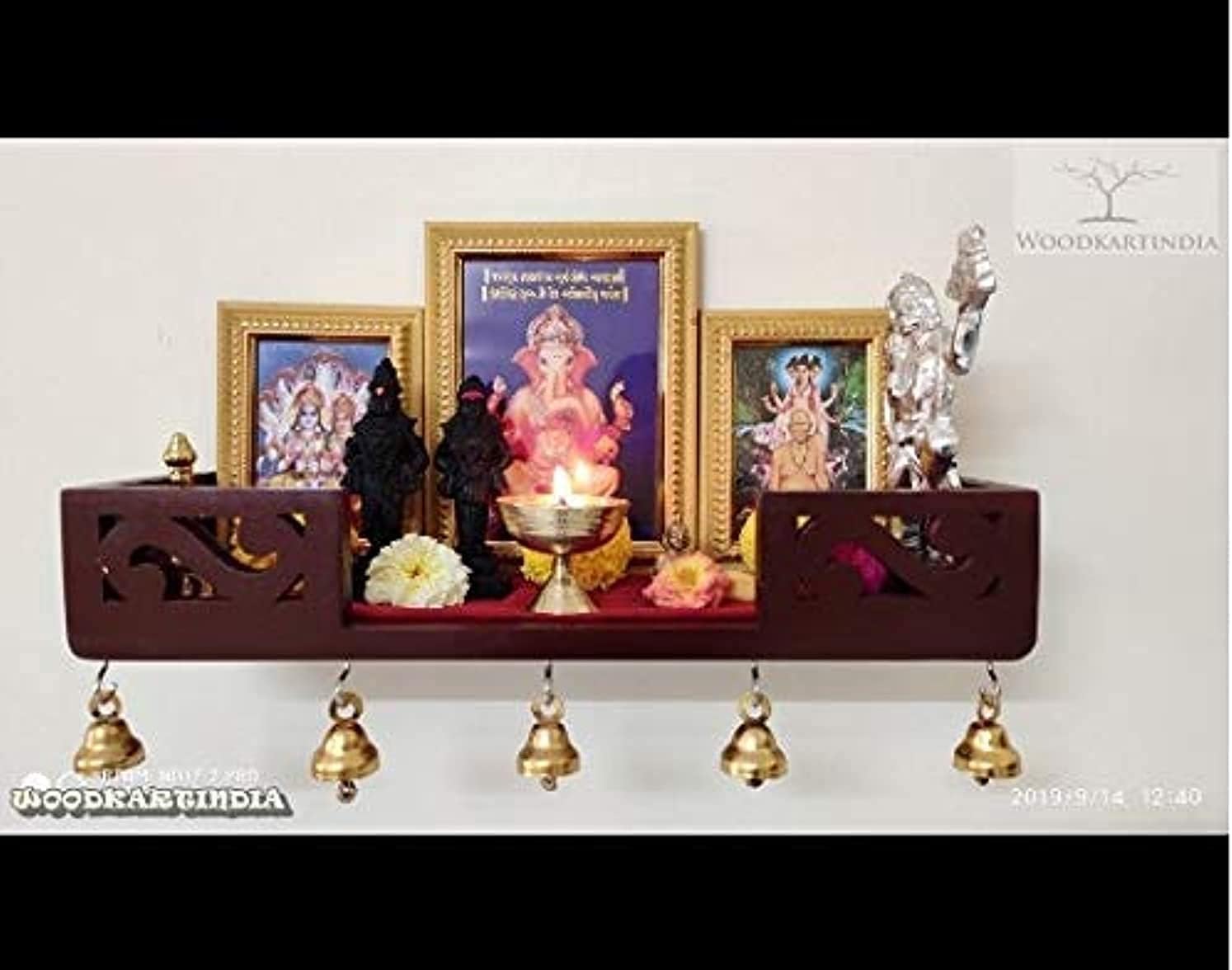 Wood KARTINDIA MDF Home Temple (45.7 x 15.2 x 8 cm, Brown)