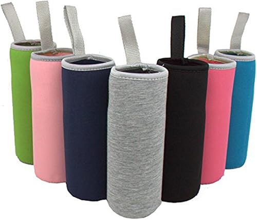 sunkey Paquete de 7 fundas de neopreno para botella de agua de 12 onzas - 19.4 onzas con aislamiento plegable para botellas, multicolor