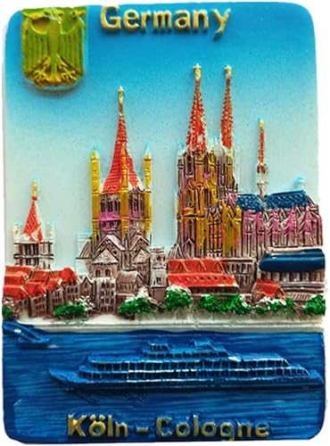 3D Colonia Alemania Imán del refrigerador del recuerdo, hogar y decoración de la cocina Colonia Alemania imán del refrigerador