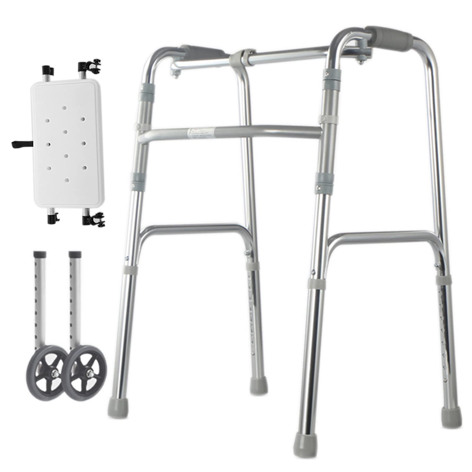 Déambulateur portatif pliable aluminium léger réglable pour seniors