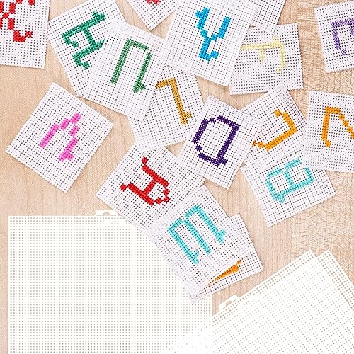20 Pieces 7 Count Plastic Mesh Canvas Sheets for Embroidery, 10.2 x 13 Inch Plastic Canvas Sheets, Plastic Mesh, Eye Mesh for Acrylic Yarn Crafting, Knit Crochet Projects and Make Aquarium